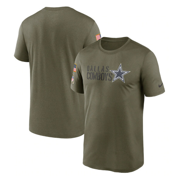 Men's Dallas Cowboys 2022 Olive Salute to Service Legend Team T-Shirt